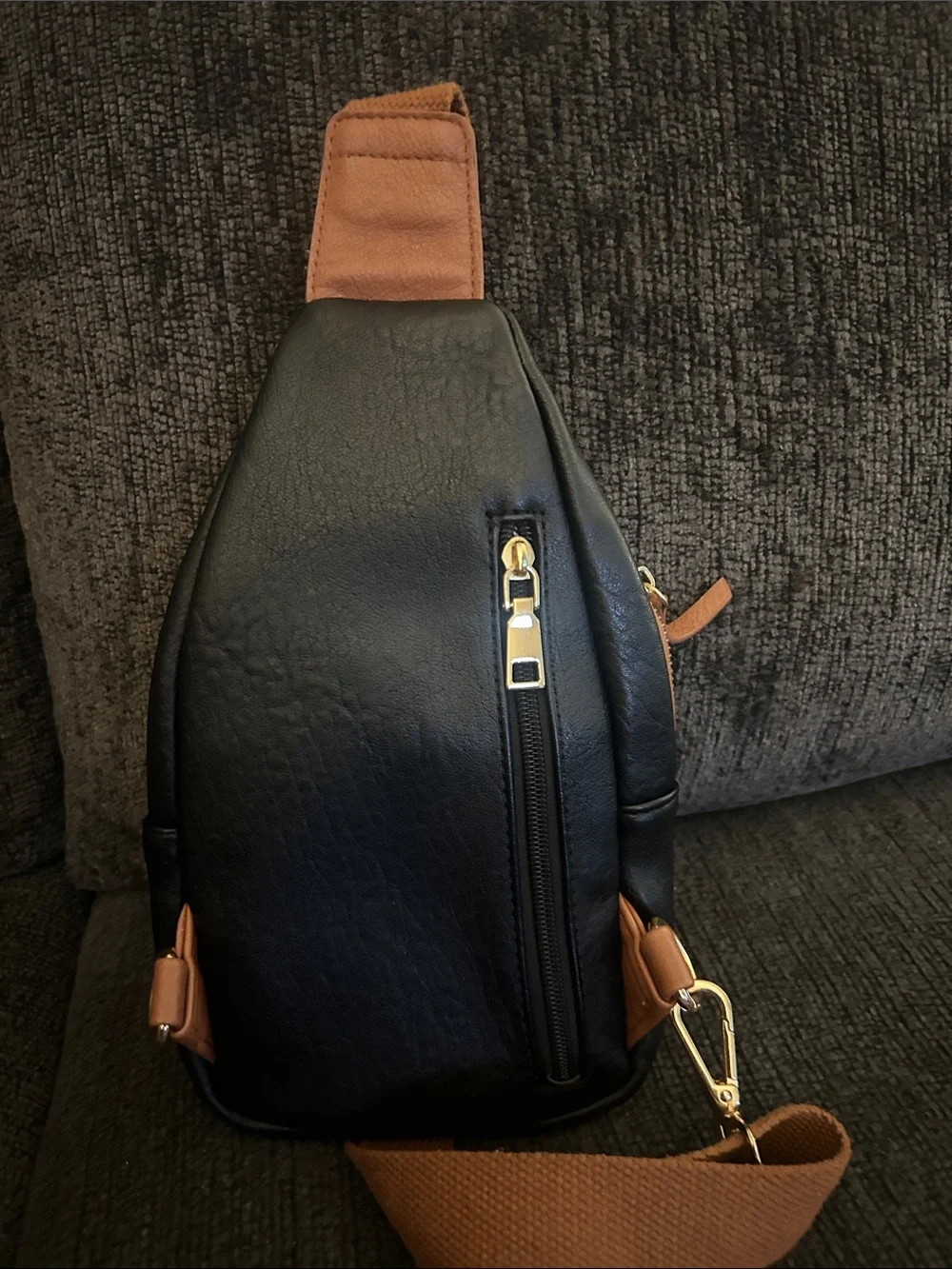 Black and Tan women’s Crossbody Sling Bag